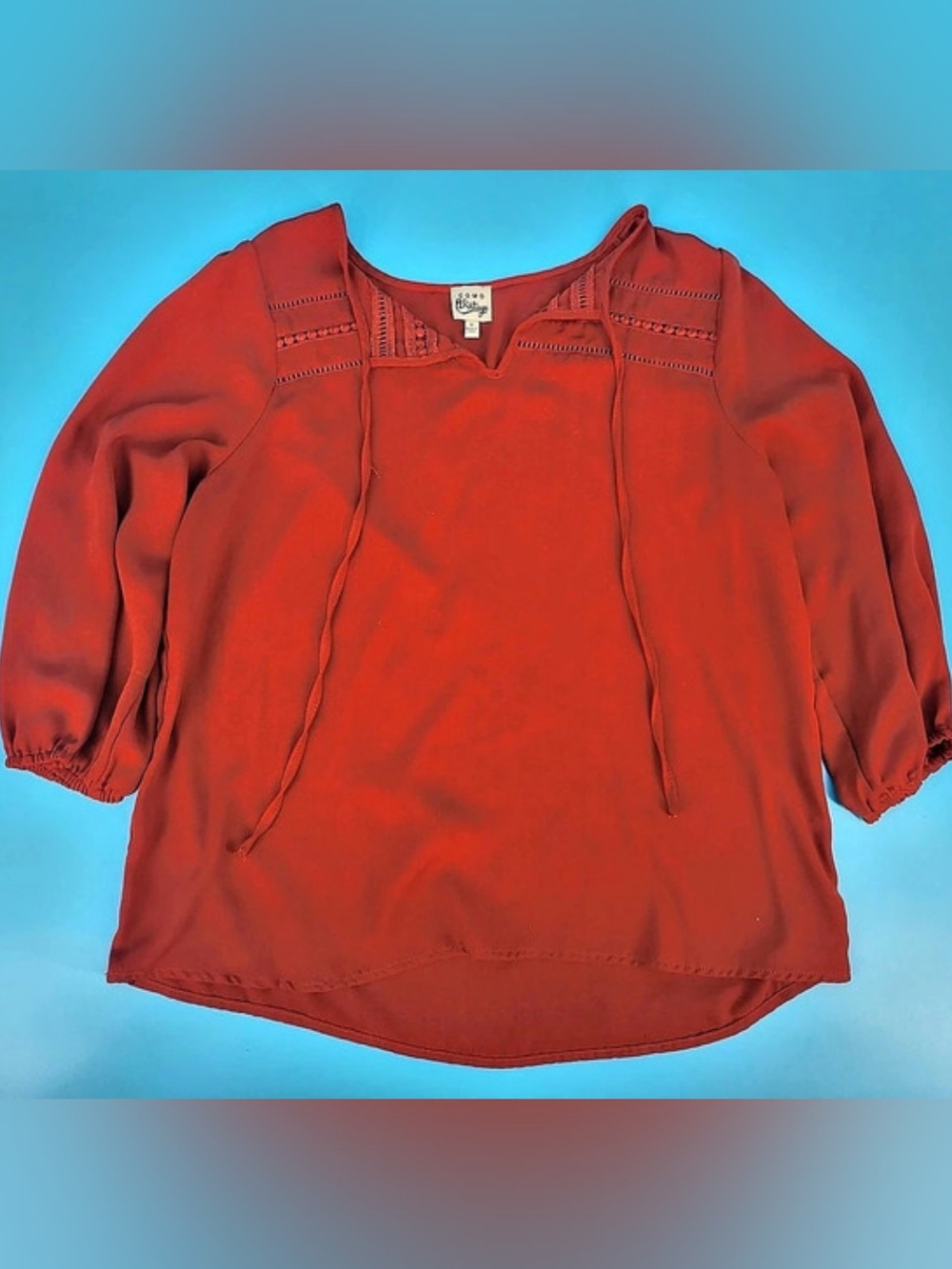 Como Vintage Red Boho Blouse